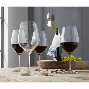 Skleničky na červené víno z křišťálového skla, 4 ks