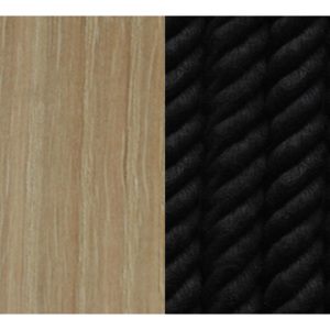 BeeDesign Závěsné svítidlo Double rope Dřevo: Dub, Barva lana: Černé, Délka lana: 2 x 2m