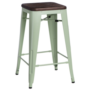 Design2 Barová židle Paris Wood 75cm zelená sosna kartáčovaná