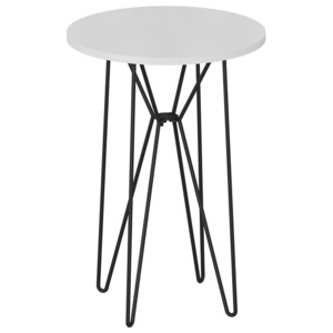 Příruční stůl 40x40cm v bílé barvě a černé nohy TK2103