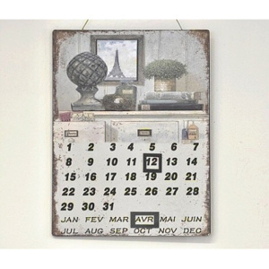 Nástěnný kovový kalendář Paris