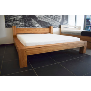 Oak´s Dubová postel Skagen dub extra reliéf, olejová úprava - 140x200 cm