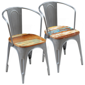 Jídelní židle 2 ks z masivního recyklovaného dřeva 51x52x80 cm