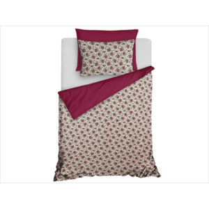 Homeville Povlečení 100% bavlna Romance fialová se dvěma povlaky na polštář - 220x200 / 2x50x70 + 2x70x90