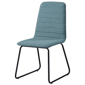 Jídelní židle s kovovou konstrukcí a modrou látkou TK2051