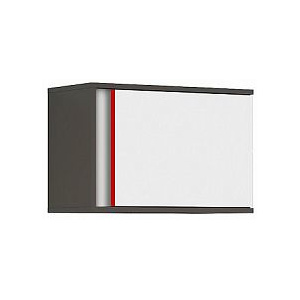 BRW Graphic II závěsná skříňka SFW1DP/B šedý wolfram/bílá/červená