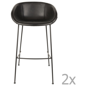 Sada 2 černých barových židlí Zuiver Feston, výška sedu 76 cm