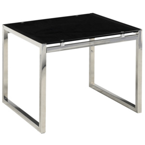 ACTION stůl 55x55cm Inox/černé sklo