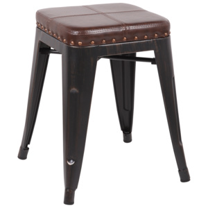 RELIX stolička H.45cm Antique černá/PU hnědé (bal.10)