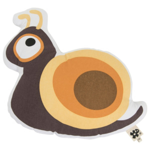 Dětský hnědý polštář s potiskem Sebra Snail