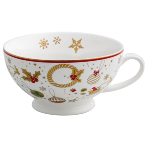 Šálek na čaj, cappuccino VÁNOCE ALLELUIA BRANDANI (barva - porcelán, bílá/červená/zlatá)