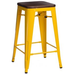 Barová židle Tolix 65, žlutá/ořech