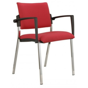 Jednací židle SQUARE černý plast čalouněná - 3D819