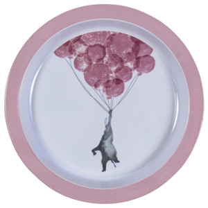 Růžový dětský talíř Sebra In The Sky Vintage Rose, ⌀ 21,5 cm