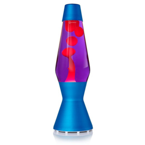 Mathmos Heritage Astro Electric Blue, originální lávová lampa, modrá s fialovou tekutinou a červenou lávou, výška 43cm