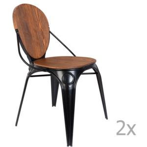 Sada 2 černých židlí Zuiver Louix