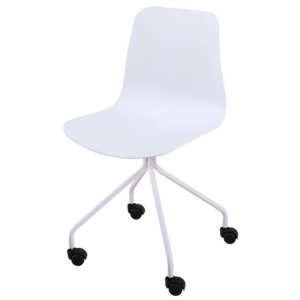 Kancelářská židle v bílé barvě s plastovým sedákem TK2017
