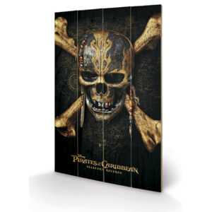 Dřevěný obraz Piráti z Karibiku - Skull, (40 x 59 cm)