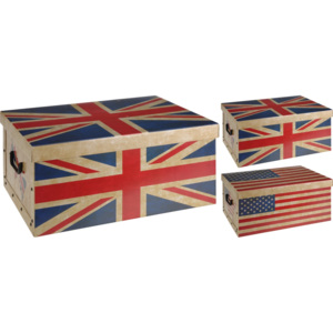 Home collection Úložné krabice Vlajky 51x37x24cm - Americká vlajka