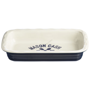 Obdelníková mísa na koláč 31cm Varsity krémová/modrá - Mason Cash