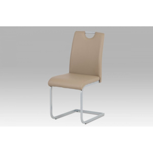 Jídelní židle koženka cappuccino/ šedý lak