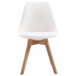 MARTIN židle PP bílé podnož dřevěná