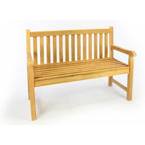 Zahradní dřevěná lavice DIVERO - neošetřené týkové dřevo - 120 cm - Divero D50386