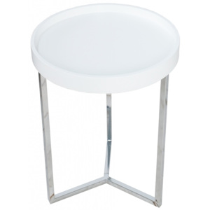 Výprodej Odkládací stolek Linoa 40cm bílý/chrom