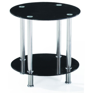 Příruční stolek 45x46cm s tvrzeným sklem a ocelovou konstrukcí TK2140