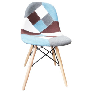 Designová jídelní židle typ 4 ve stylu patchwork v kombinaci se dřevem TK169