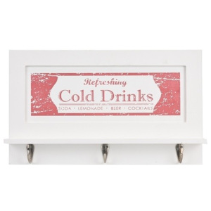 Dřevěný věšák Cold Drinks červený