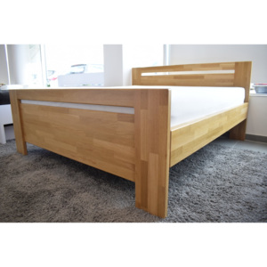 Oak´s Dubová postel Skanderborg dub cink, přírodní moření, vodní lak - 140x200 cm