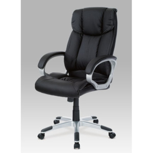 Autronic Kancelářská židle KA-N955 BK - koženka černá s bílým prošitím