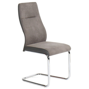 Jídelní židle v barvě šedohnědé na kovové konstrukci TK2065