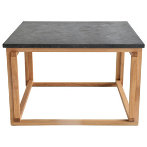 Černý žulový odkládací stolek s podnožím z dubového dřeva RGE Accent, šířka 75 cm