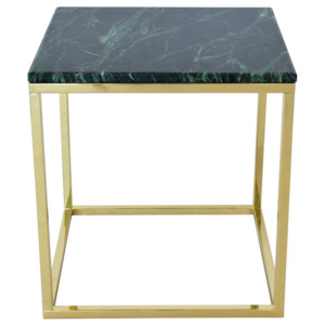 Zelený mramorový odkládací stolek s podnožím ve zlaté barvě RGE Accent, šířka 50 cm