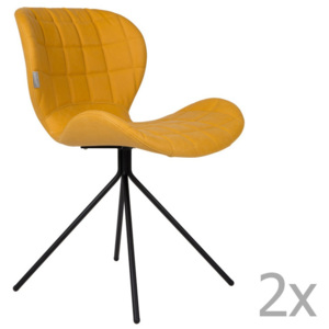 Sada 2 žlutých židlí Zuiver OMG LL