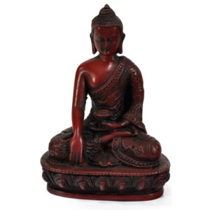 Soška Šákjamuni Buddha, tmavě červený, 14cm