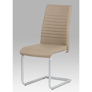 Jídelní židle v kombinaci ekokůže cappuccino a šedý kov DCL-131 CAP