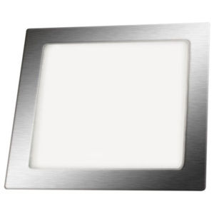 OEM LED svítidlo podhledové čtvercové, matný chrom, 6W 480 lumen teplá bílá, 230V