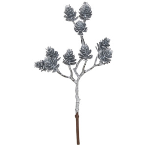 WINTERGREEN Větvička se šiškami 22,5 cm - stříbrná