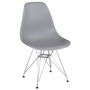 Jídelní židle na chromových nohách v šedé barvě TK2027