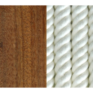 BeeDesign Závěsné svítidlo Double rope Dřevo: Denya, Barva lana: Bílé, Délka lana: 2 x 2m