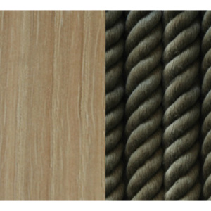 BeeDesign Závěsné svítidlo Single rope Dřevo: Dub, Barva lana: Khaki, Délka lana: 2m
