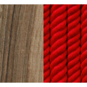 BeeDesign Závěsné svítidlo Single rope Dřevo: Ořech, Barva lana: Červené, Délka lana: 2m