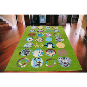 Dětský koberec Zvířátka TOP zelený, Velikosti 133x180cm