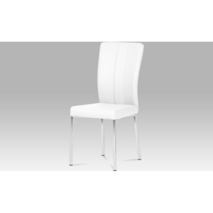 Artium Jídelní židle | chrom | koženka | 43x45x97x48cm Barva: bílá