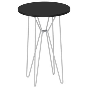 Příruční stůl 40x60cm v černé barvě s bílými nohami TK2103