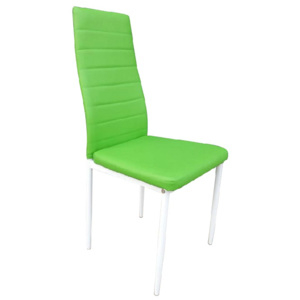 Jídelní židle z ekokůže v zelené barvě s kovovou konstrukcí TK2038