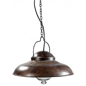 Industrial style, Stropní lampa z kovu a skla 22x41cm (1442)